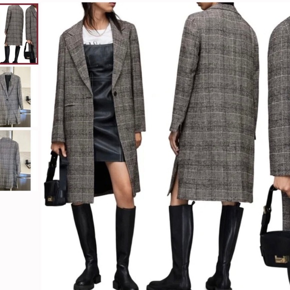 All Saints Dustie Checkered Coat - Picture 6 of 6
